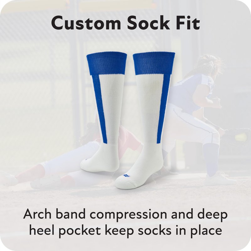 Sof Sole Baseball/Softball Over-the-Calf Team Athletic Performance Socks (2 Pair), Small, Gold
