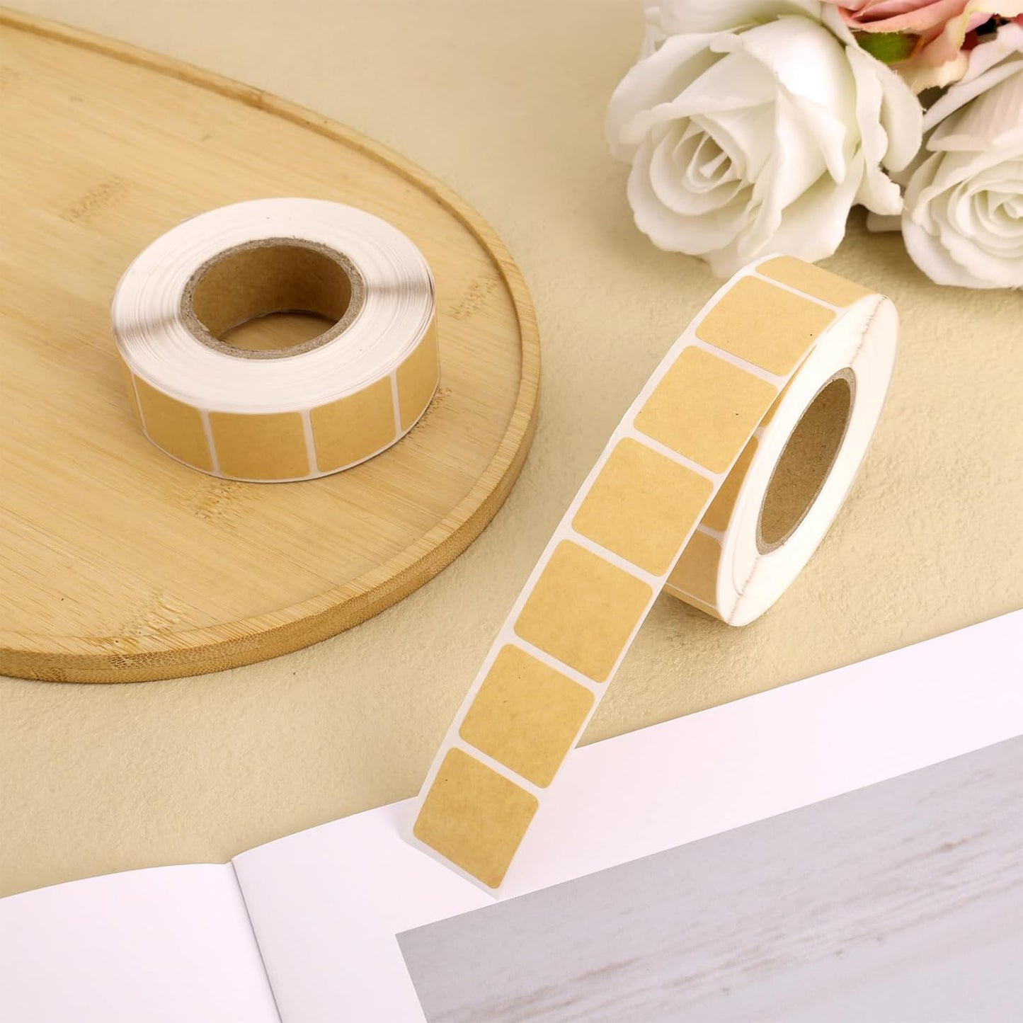 2000pcs/2 Rolls Target Pasters, 1 Inch Self-Adhesive Target Stickers Tape Square Shooting Cardboard Paper Targets Label Marker for Shooting Range Practice
