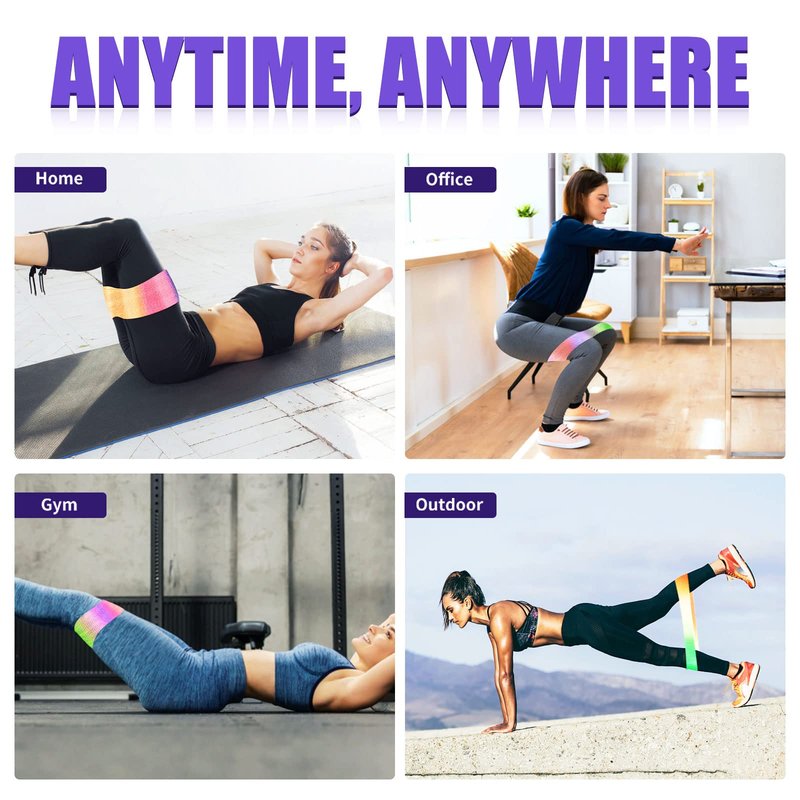Uten Resistance Bands for Working Out, 3 Levels Exercise Band, Anti-Slip & Roll Elastic Workout Booty Bands for Women, Portable Resistance Band, Squat, Glute, Hip Training