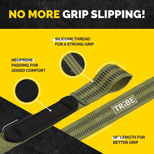 Heavy Duty Wrist Straps - 18" Wrist Straps for Weightlifting with Silicone Grip and Padding - Weight Lifting Wrist Straps and Gym Straps