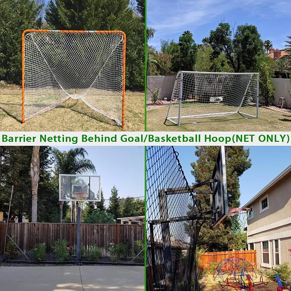 Wiseek Baseball Softball Backstop Nets, Heavy Duty Sports Netting Barrier #18 Nylon Baseball Netting 10'x20'/10'x30'(Net Only)