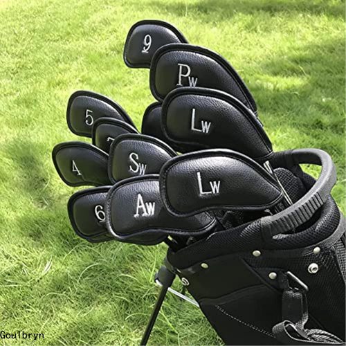 12pcs Thick Synthetic Leather Golf Iron Head Covers Set Headcover Fit All Brands Callaway Ping Taylormade Cobra Etc