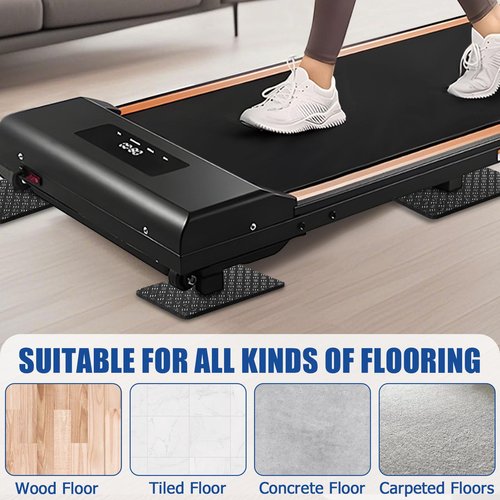 TOBWOLF 6PCS Double-Sided Non-Slip Treadmill Mat Pad, 4.7" X 3.1" Walking Pad Mat for Floor Protection, High Density Silicone Exercise Equipment Mats for Elliptical Machine, Exercise Bike