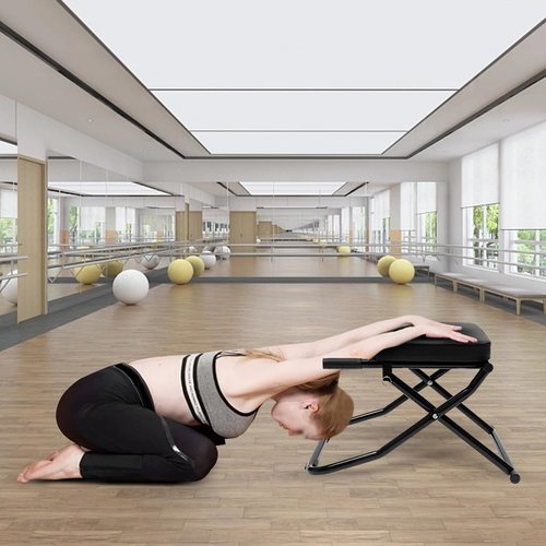 LYNICESHOP Yoga Headstand Bench, Inversion Chair for Headstand & Shoulderstand, Foldable Yoga Trainer for Balance & Strength, 330 lbs Capacity, Portable Home Gym Equipment (Black)