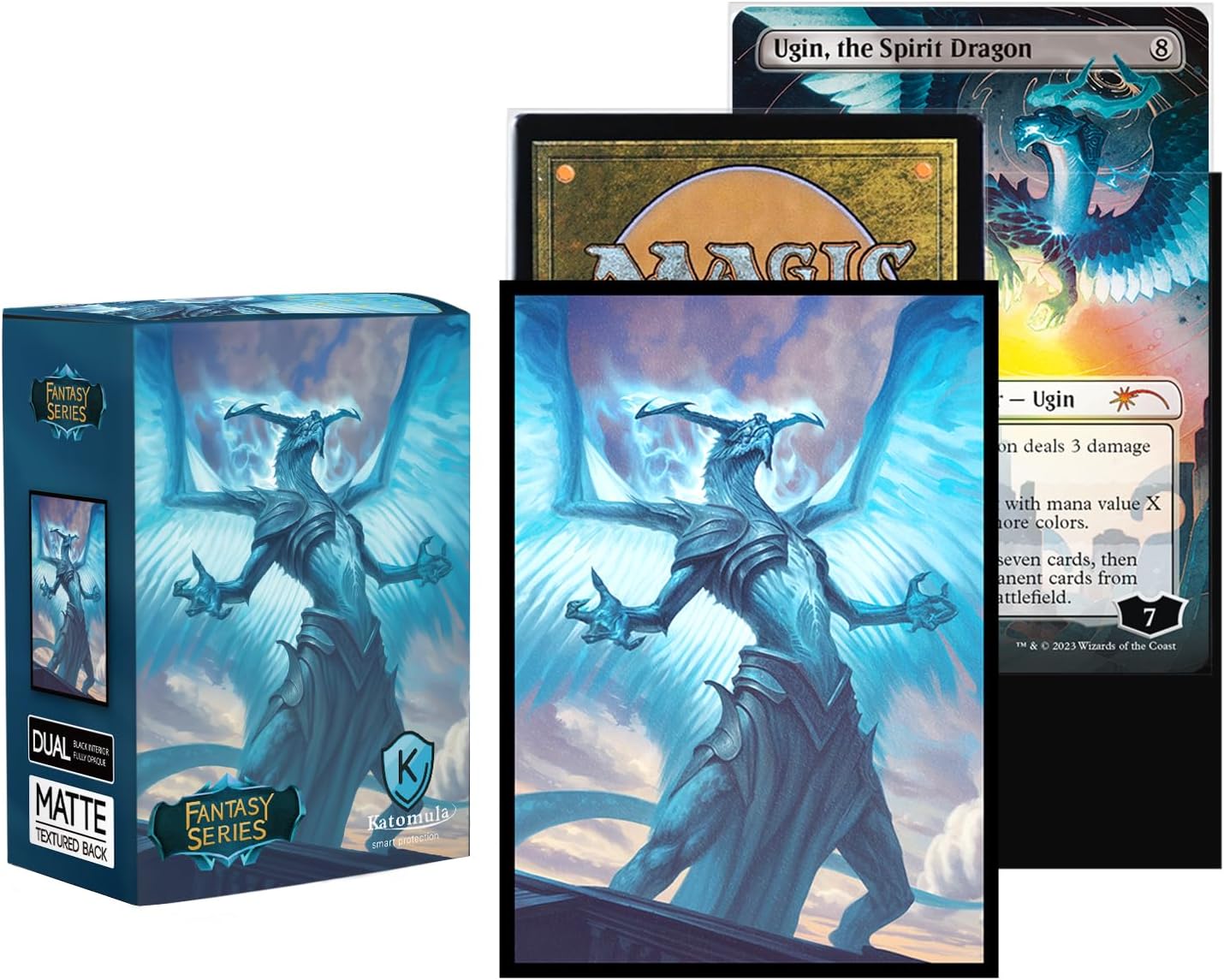 100 MTG Card Sleeves with 100 Inner Sleeves, Textured Back Art Sleeves, Fit Standard Size Cards - Tarkir Dragon