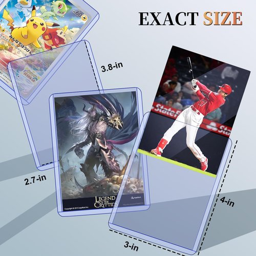 160 Count Card Sleeves Top Loaders for Cards, Hard Plastic Toploaders, Sports Baseball Trading PKM Card Holder Protectors (80 Toploaders + 80 Card Sleeves)