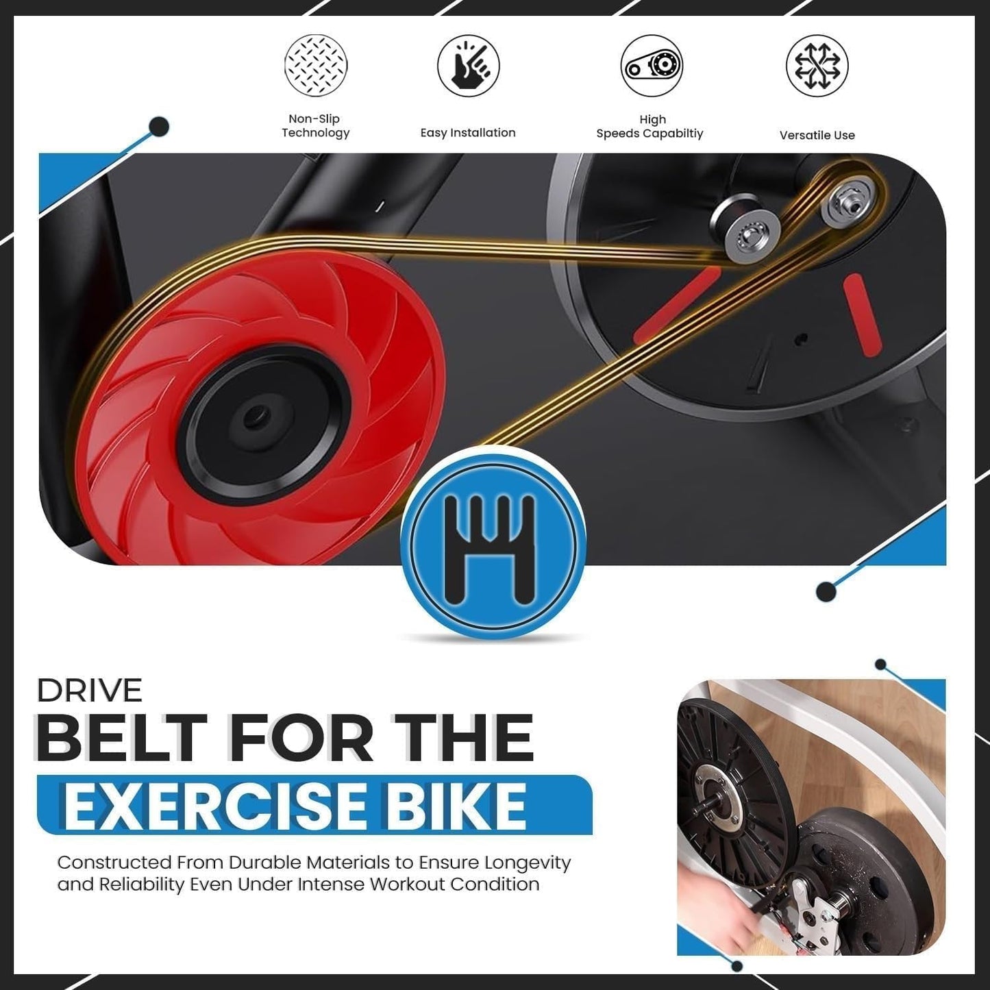 Hydra Fitness Exchange Motor Drive Belt MFR-284711 & 436777 Works with Nordic-Track X32i X22i Treadmill