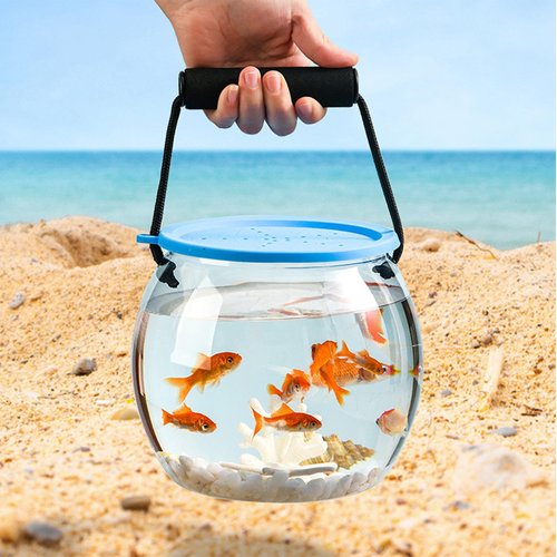 Catch and Release Plastiic Beach Aquarium Kit - Fish Travel Container | Fish Transport Container | Transparent Bait Buckets for Fishing | Leak-Proof Storage Box for Beach Seine Netting Live Bait