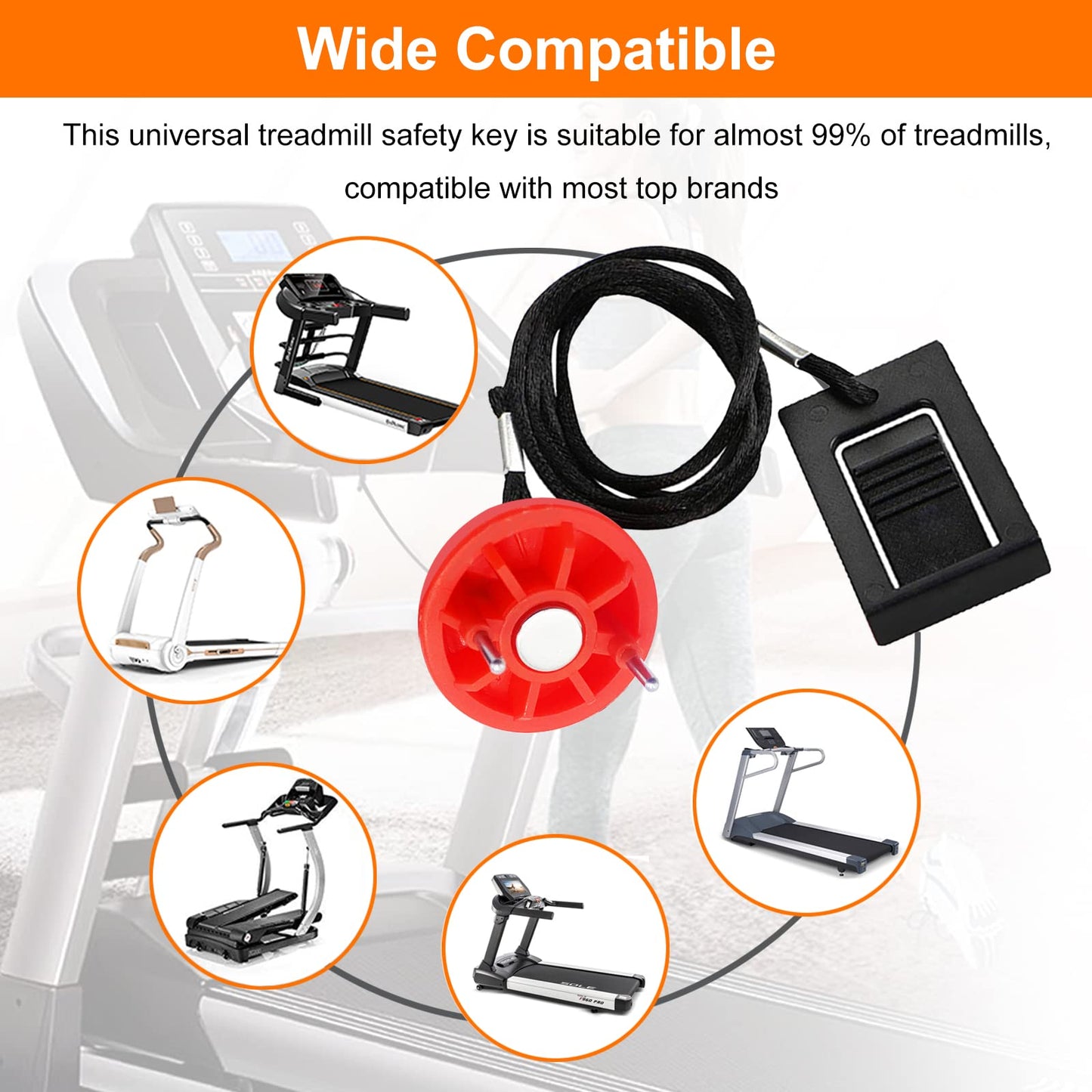Treadmill Magnet Safety Key Compatible with Most of NordicTrack Proform Image Weslo Epic Golds Gym Freemotion and Healthrider Treadmills, Replacement Treadmill Magnet Security Lock