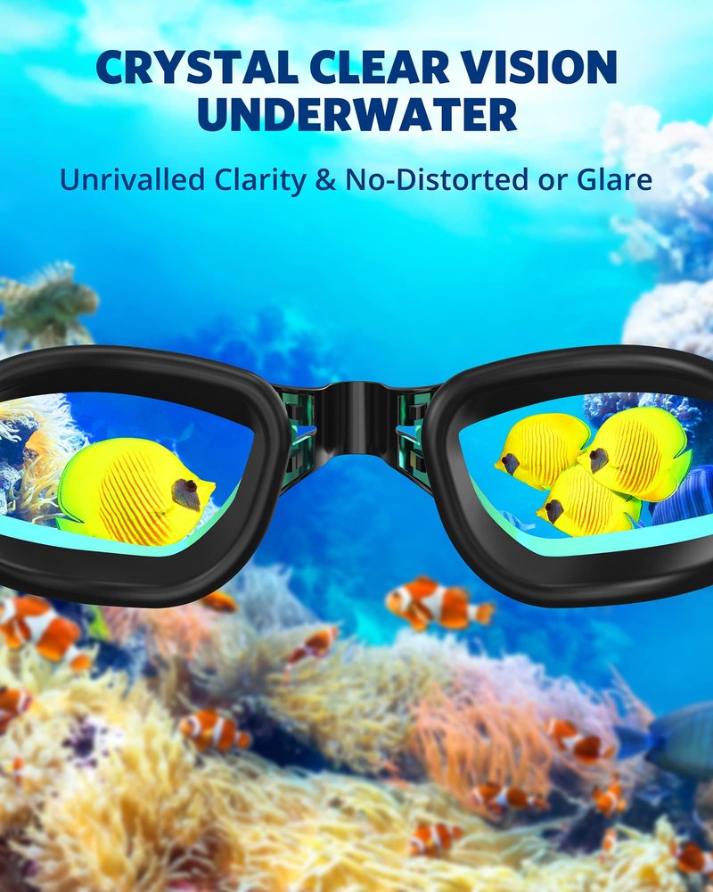 Aegend Swim Goggles, 2 Pack Swimming Goggles No Leaking Adult Men Women Youth, Aqua & Purple White