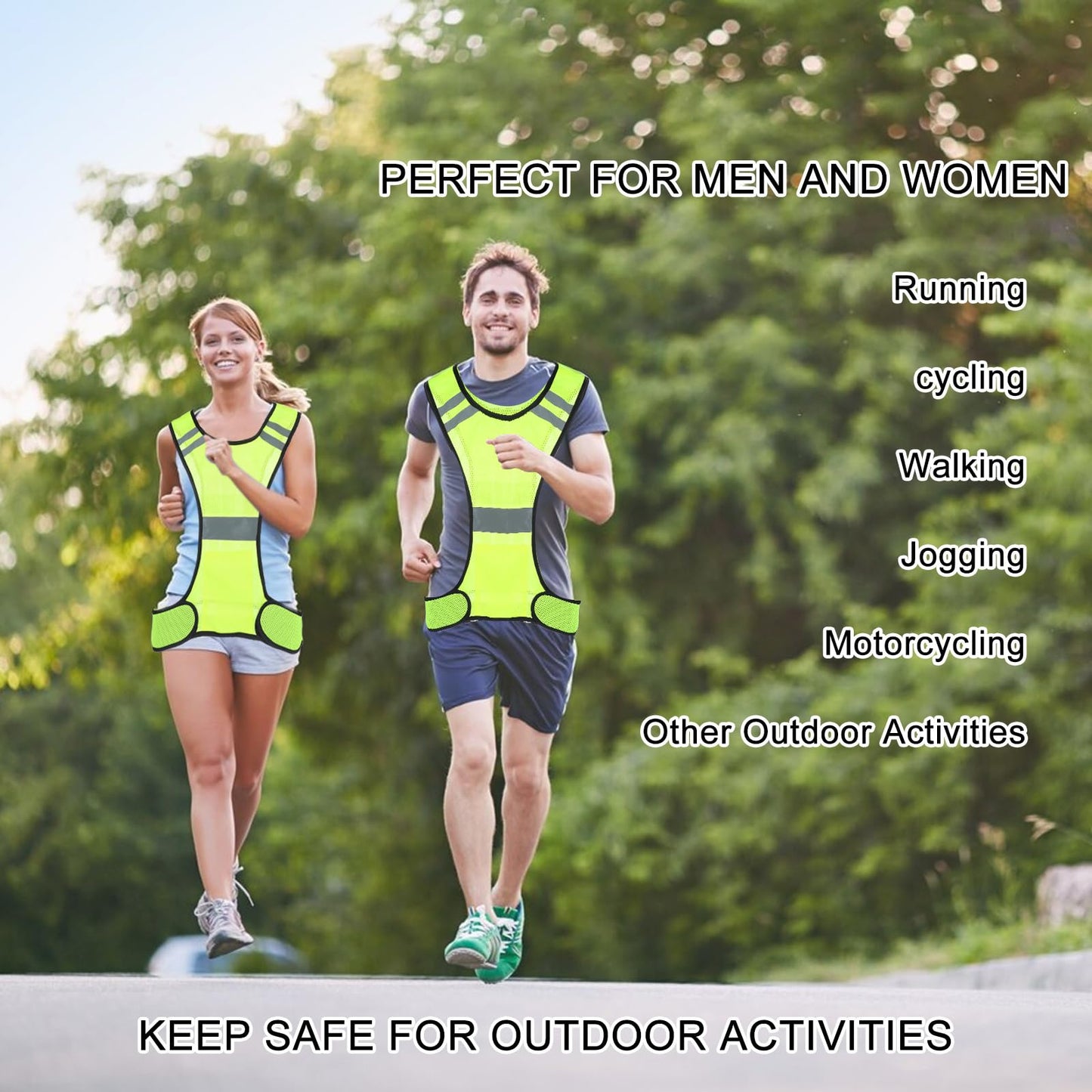Ptwola Reflective Running Vest High Visibility Running Gear with Large Pocket Night Lightweight Reflective Safety Vest for Women Men Kids Biking Cycling Riding Walking Motorcycle Construction Workers