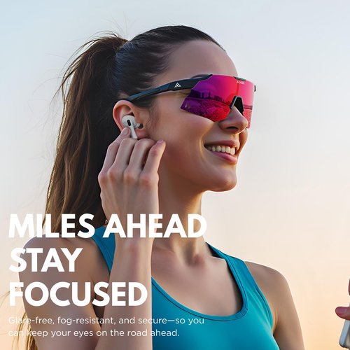AEROX Running Sunglasses and Sports Glasses for Men and Women - Shades for Cycling and Baseball