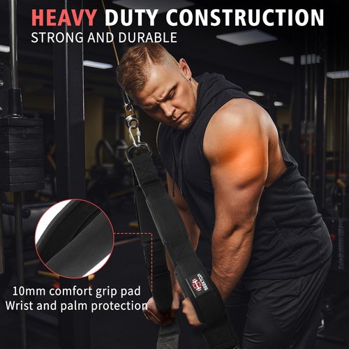 Seektop Tricep Rope Cable Attachment, Tricep Pull Down Attachment, Multi Workout Tricep Pull Down Rope for Triceps Push Downs, Bicep Curls,Crunches, Facepulls, Perfect for Professional Gym (Black)