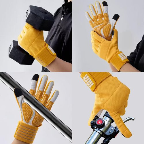 CRUNCHQUENCH-FlexGrip ??Goat Leather Palm Weightlifting Gloves, Silicone Grip, Breathable, Touchscreen, Multi-Use Fitness Gear for Men & Women XL