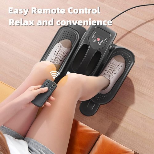 ESL Under Desk Elliptical - Portable Leg Exerciser for Seniors, Compact Seated Elliptical with Remote Control, LCD Display Electric Elliptical Trainers for Home, Silver