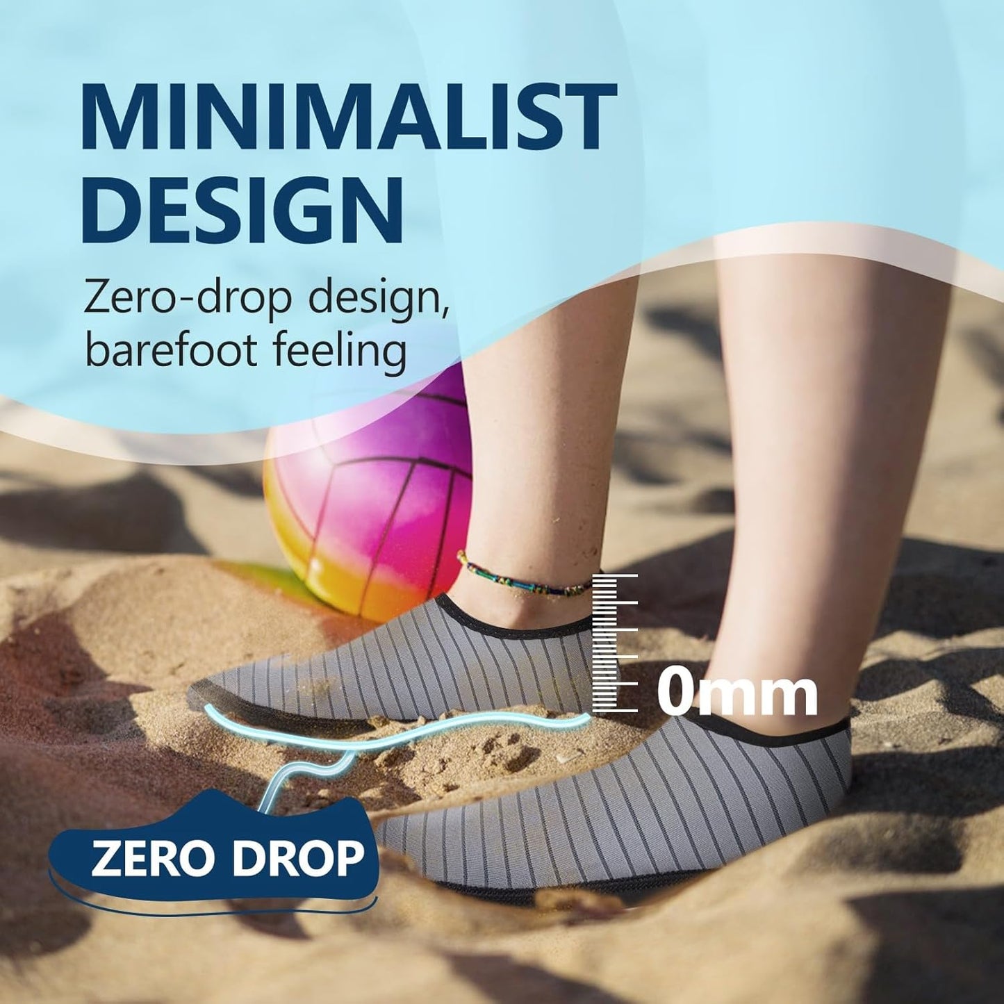 JACKSHIBO Water Shoes for Women Men Swim Shoes Water Socks for Cruise Essentials Swimming Aqua Beach Pool Yoga Surf