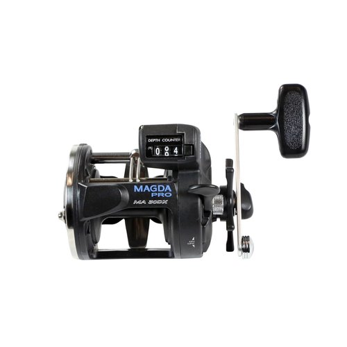 Okuma Magda Pro Line Counter Levelwind Trolling Reel, Small, Black/Silver, MA-30DX