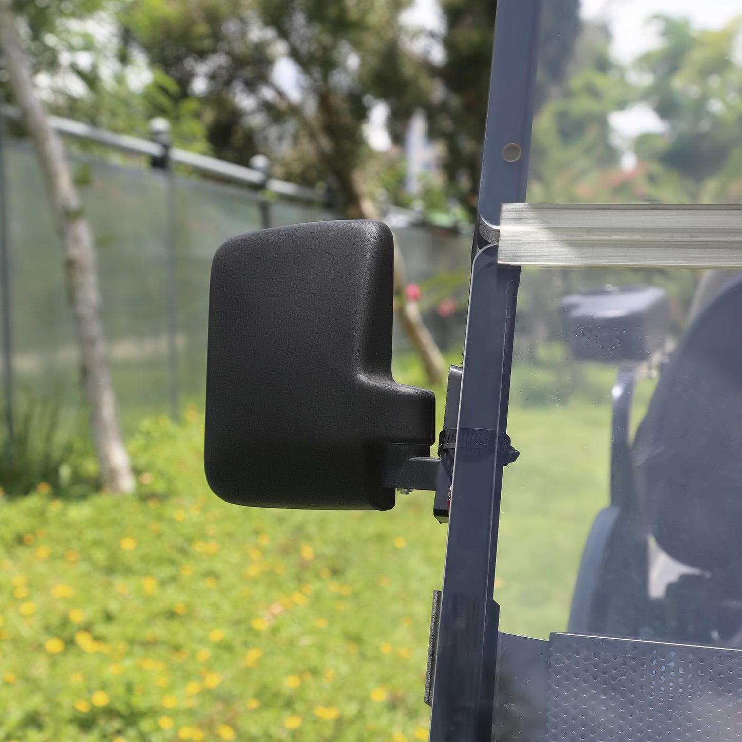 10L0L Golf Cart Side Mirrors Compatible with Yamaha Club Car EZ-GO and Others Round or Square Tube Golf Cart Roof Bracket, No-drilling Required