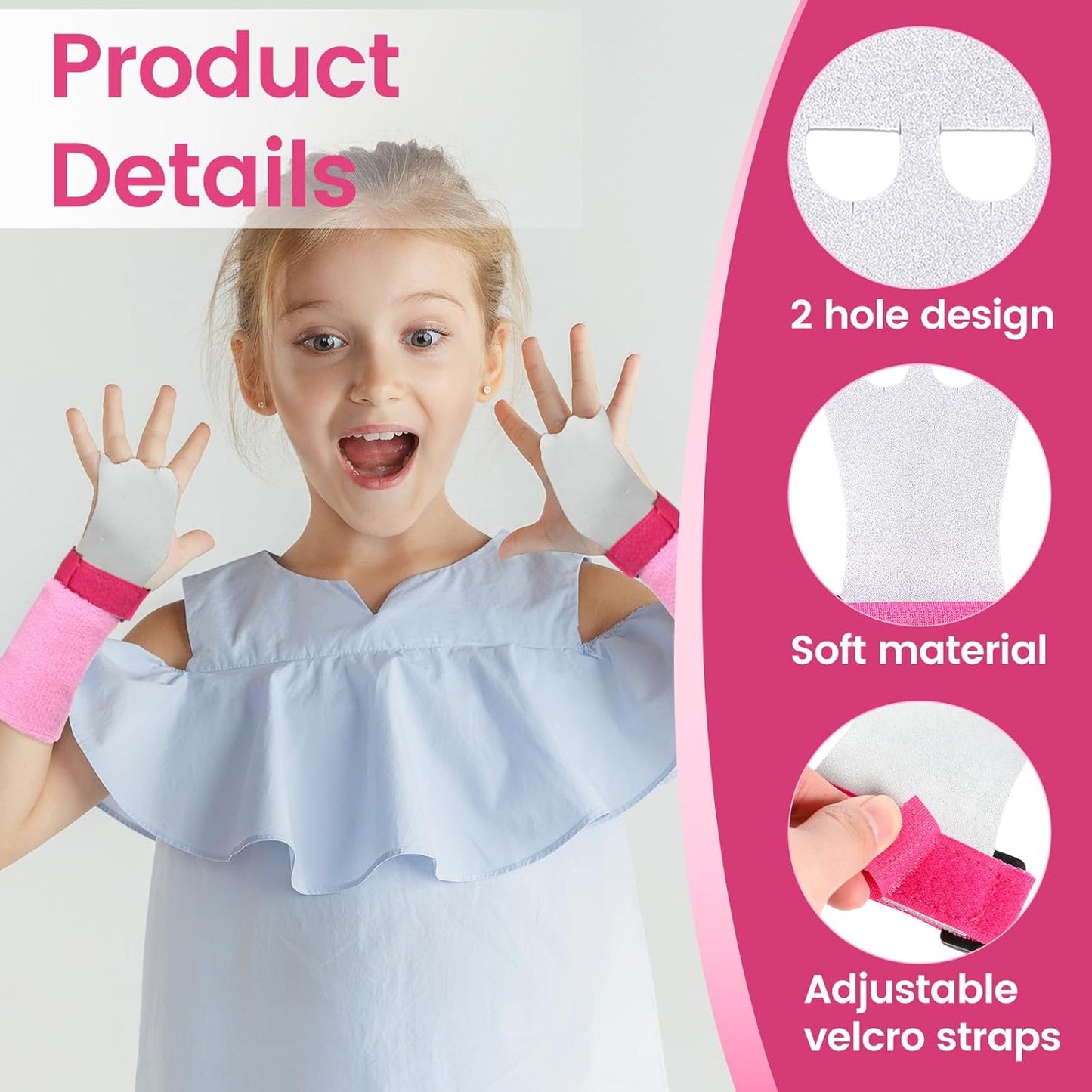 2 Gymnastics Grips Wristbands Sets, Gymnastic Hand Grips Gymnastic Bar Palm Protection & Wrist Support Sports Accessories for Kids Youth Gymnastic Hand Grips for Workout Exercise
