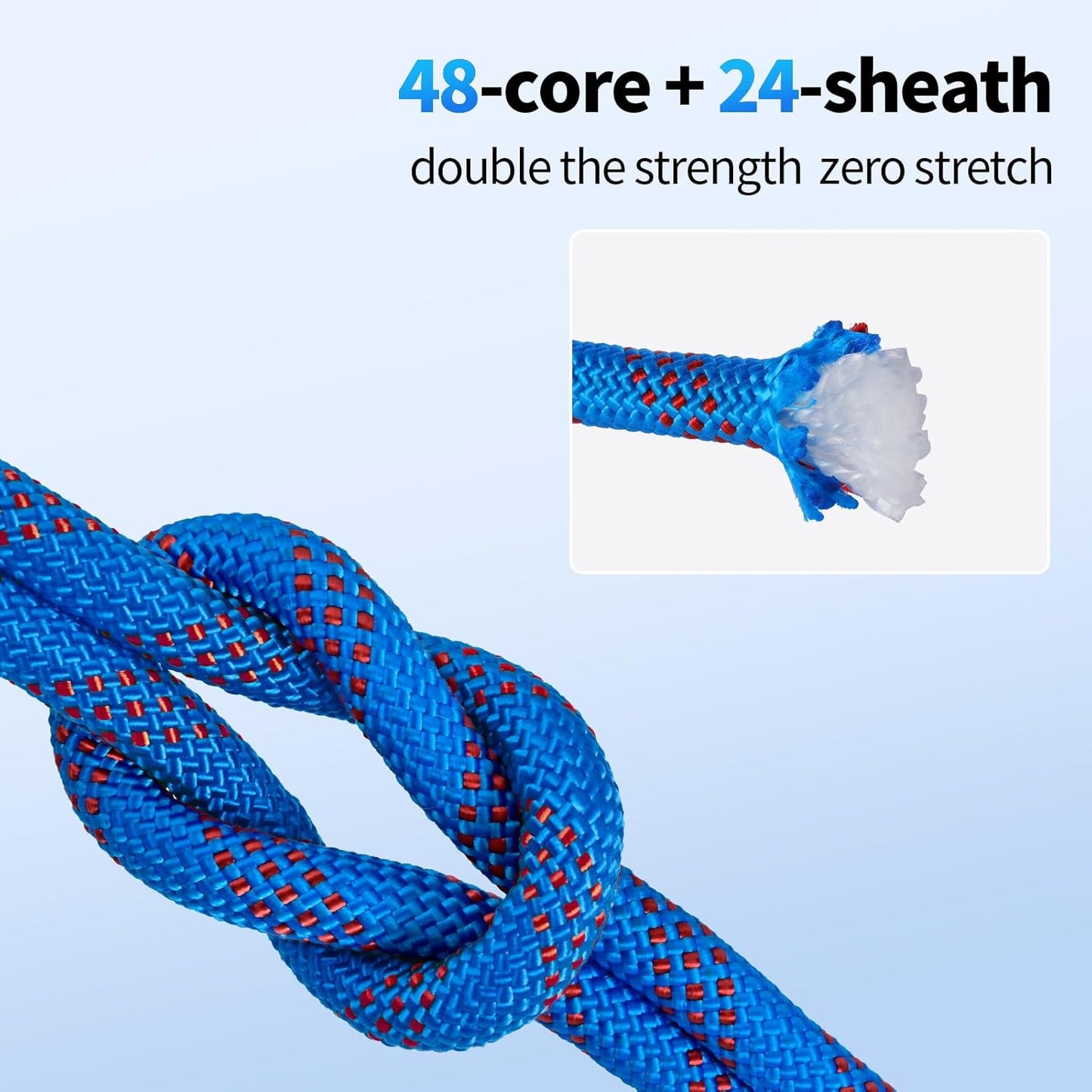 150Ft 1/2 Inch Heavy Duty Climbing Rope - for Tree Swing, Pulling, Outdoor & Gym Use (Red)