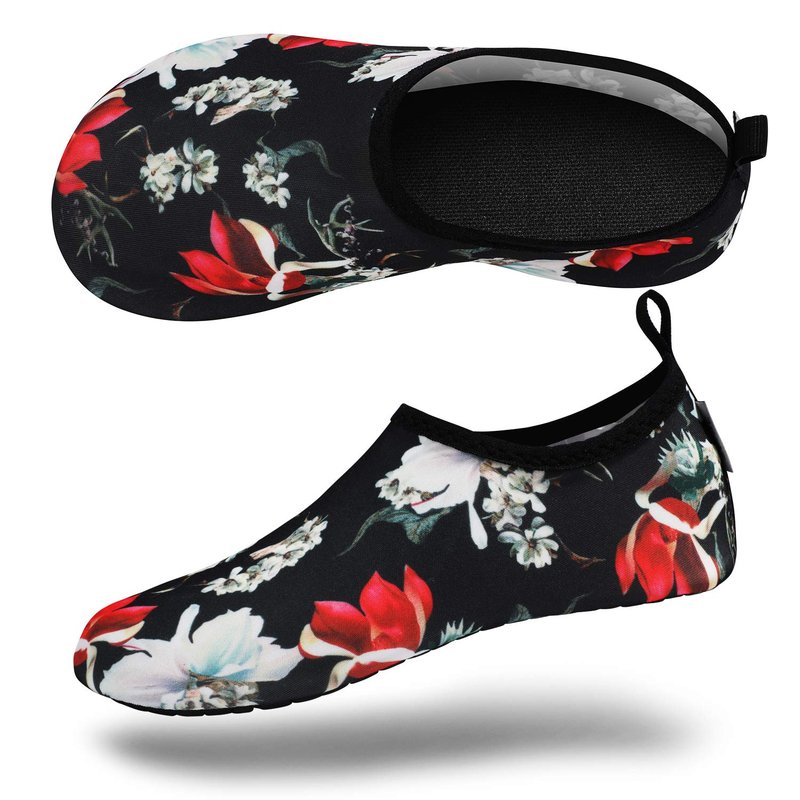 VIFUUR Water Sports Unisex Shoes Black Flower - 5.5-6.5 W US/ 4.5-5.5 M US (36-37)