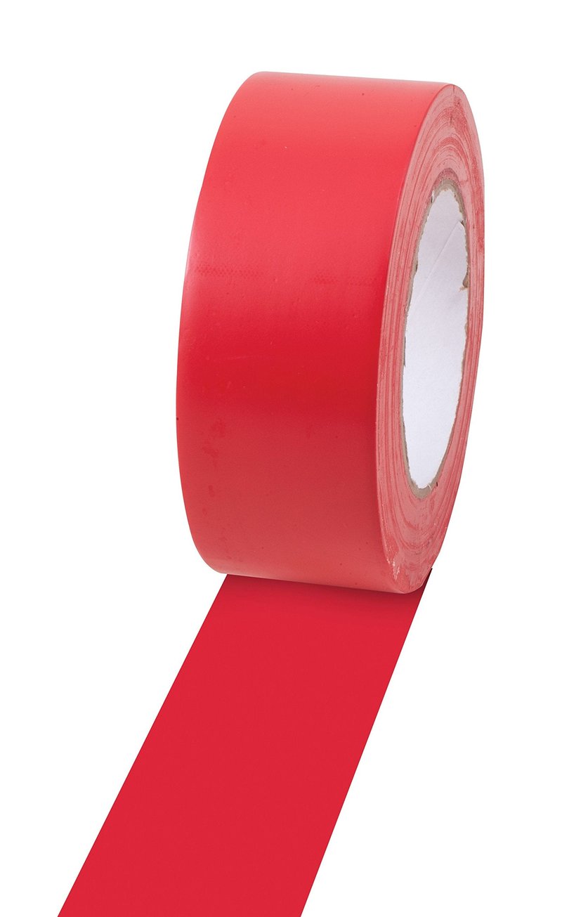 Champion Sports Vinyl Tape, 2” Wide x 60 Yards Long, Red - Durable Floor Marking Tape - Schools, Gyms, Restaurants