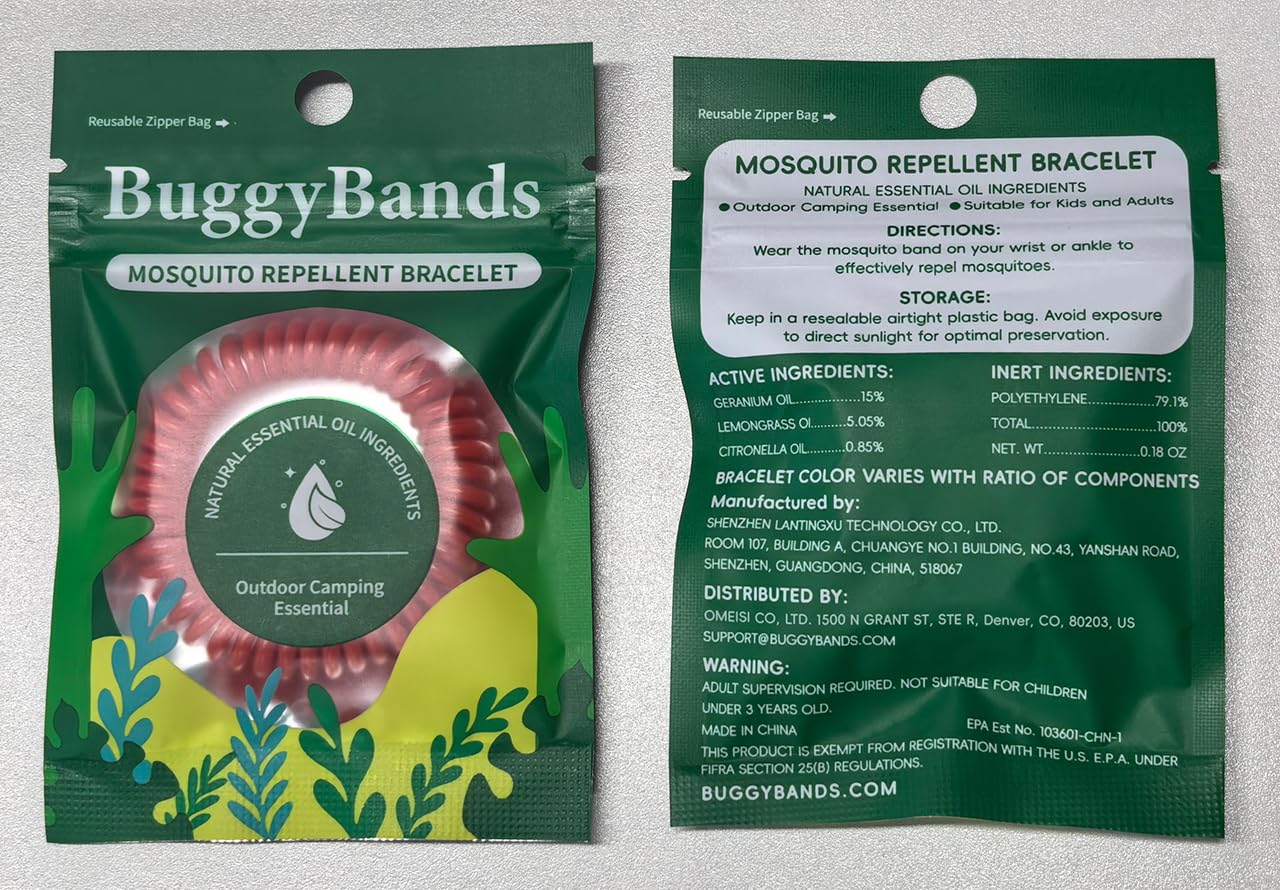BuggyBands 24 Pack Mosquito Repellent Bracelets for Kids & Adults, Individually Wrapped Repellent Wristbands, DEET Free, Natural and Waterproof Band