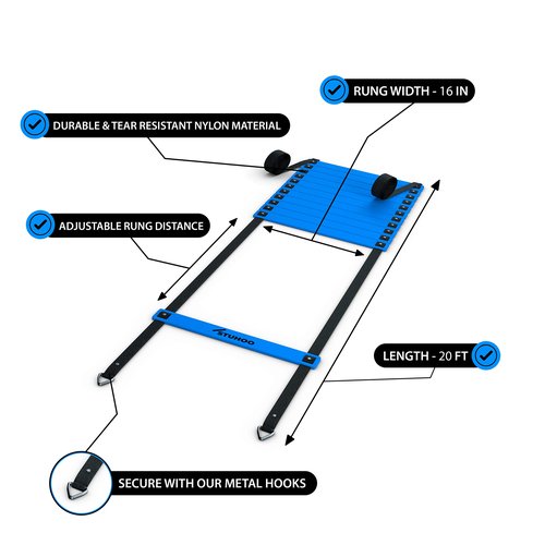 STUHOO Agility Training Equipment Set |Soccer Training Equipment for Kids | Agility Ladder Speed Training Equipment with Bag | Football Training Equipment for Youth, Cones for Footwork