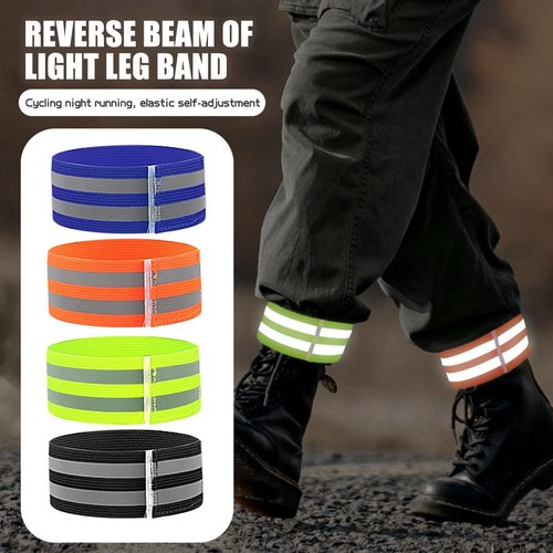cdar 1/2Pcs Cycling Pants Reflective Band High Visibility Elastic Men Women Night Running Warning Arm Wrist Leg Ankle Strap Cycling Fluorescent Green 2pcs