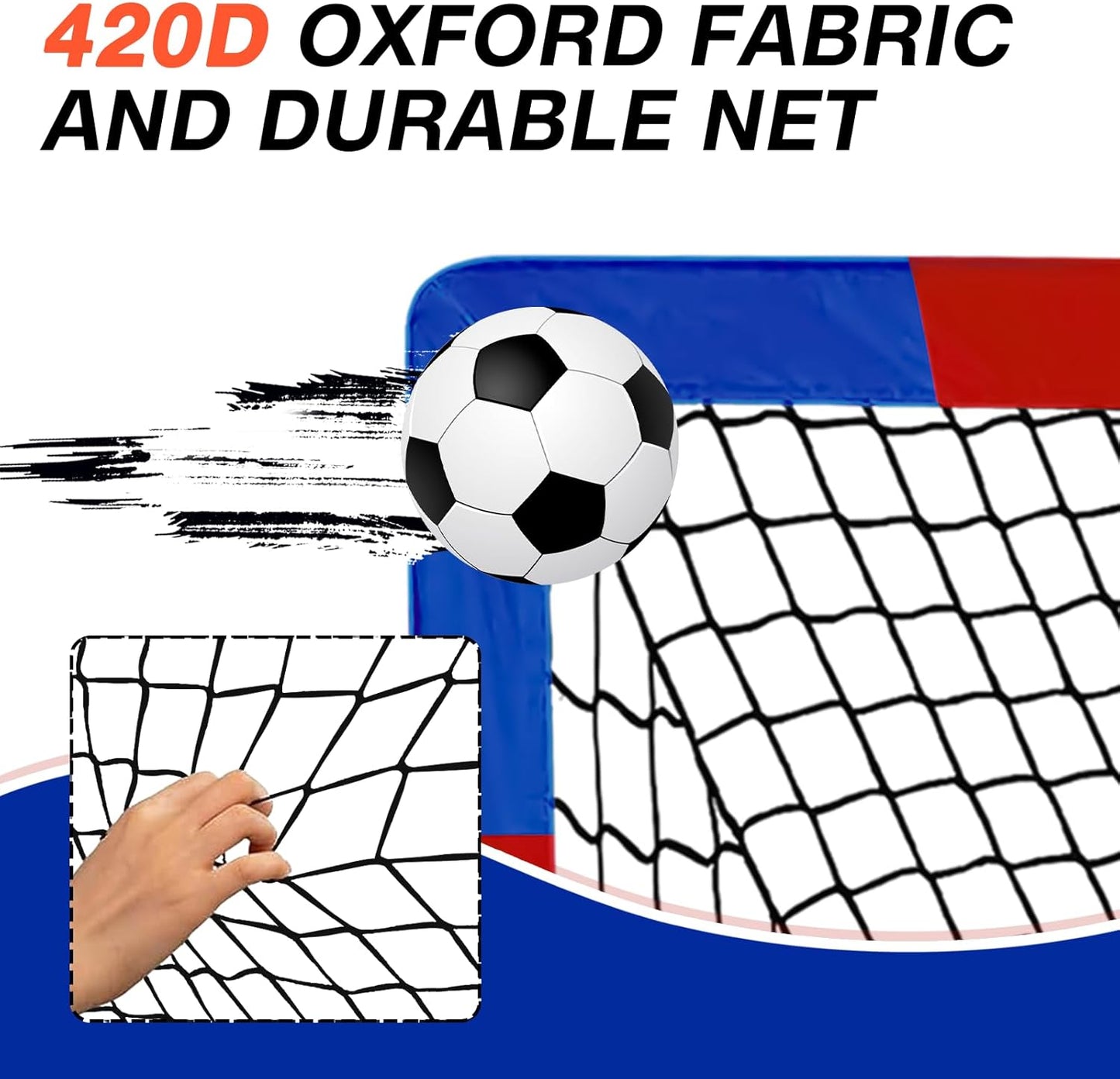 2 Pack 4' x 3' Soccer Goal Net Set, Pop Up Kids Practice Soccer Goals for Indoor and Outdoor.Portable Soccer Net with Carrying Bag & Ground Pegs, Perfect for Backyard, Field, Court