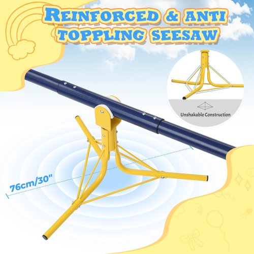 ETICSIPA Teeter Totter for Kids 360 Degree Spinning Seesaw for Toddlers Age 2+ Metal Heavy Duty Indoor & Outdoor Playset Toys for Playground Backyard Playhouse