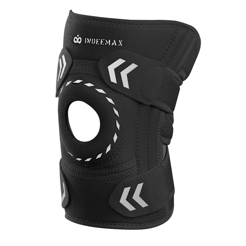 Adjustable Compression Knee Patellar Pad Tendon Support Sleeve Brace for Men Women - Arthritis Pain, Injury Recovery, Running, Workout, Neoprene Knee Brace with Stabilizers and Open Patella, Pink Pro