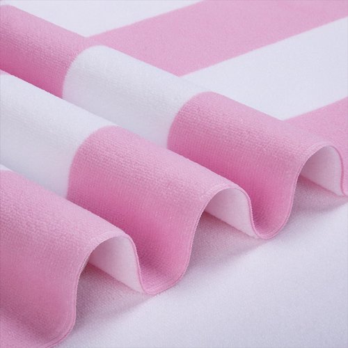 WILFA Extra Large Beach Towel - Oversized Mircofiber Beach Towel 40'' x 70'', XL Striped Lightweight Pool Towel, Big Cabana Swim Travel Towel for Adults Mens Women,Pink
