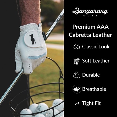 Bangarang Golf PremiumPro Glove - (LH - Med-Large) Premium Cabretta Leather, Anatomical Design, Flexible and Breathable, Durable and Long-Lasting - Professional Feel