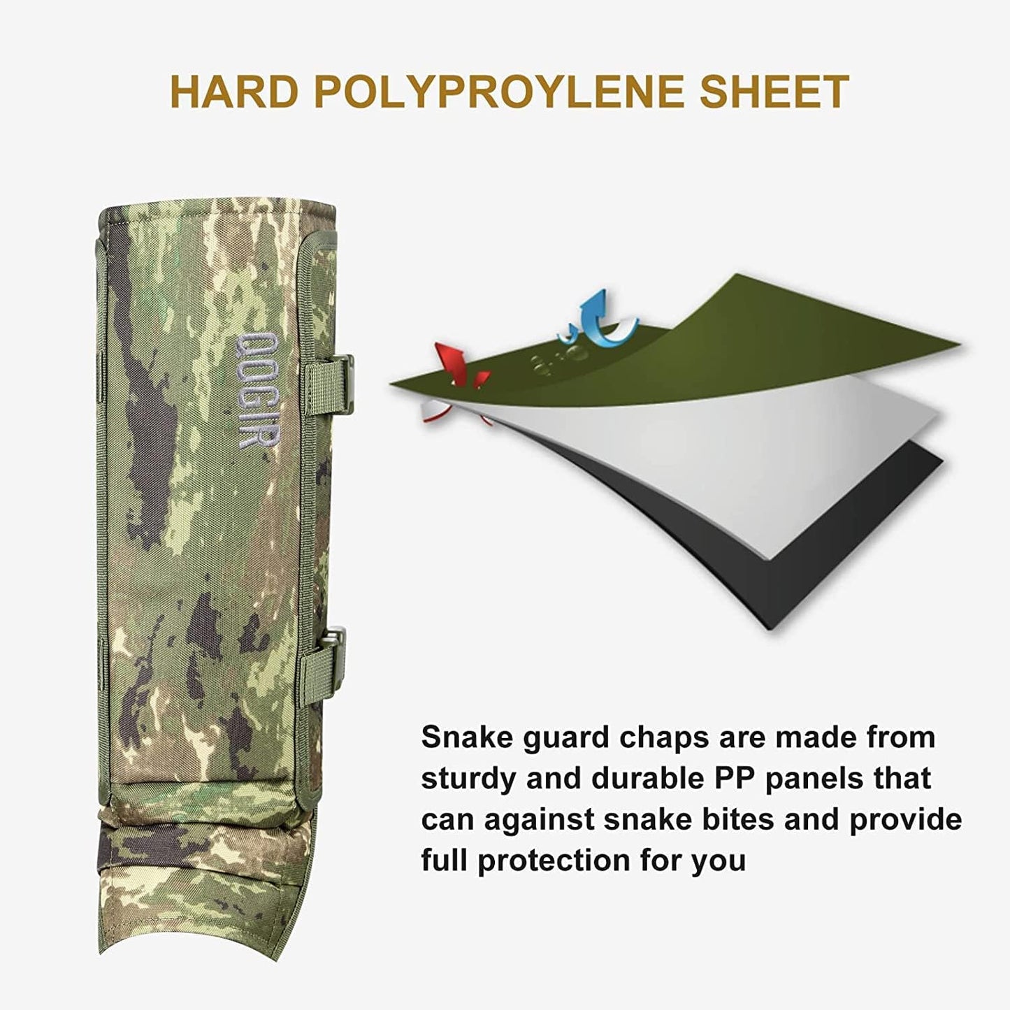 IceBlade Snake Gaiters, Waterproof Snake Bite Protection for Lower Legs, Adjustable Snake Guards, Durable Snake Proof Legging