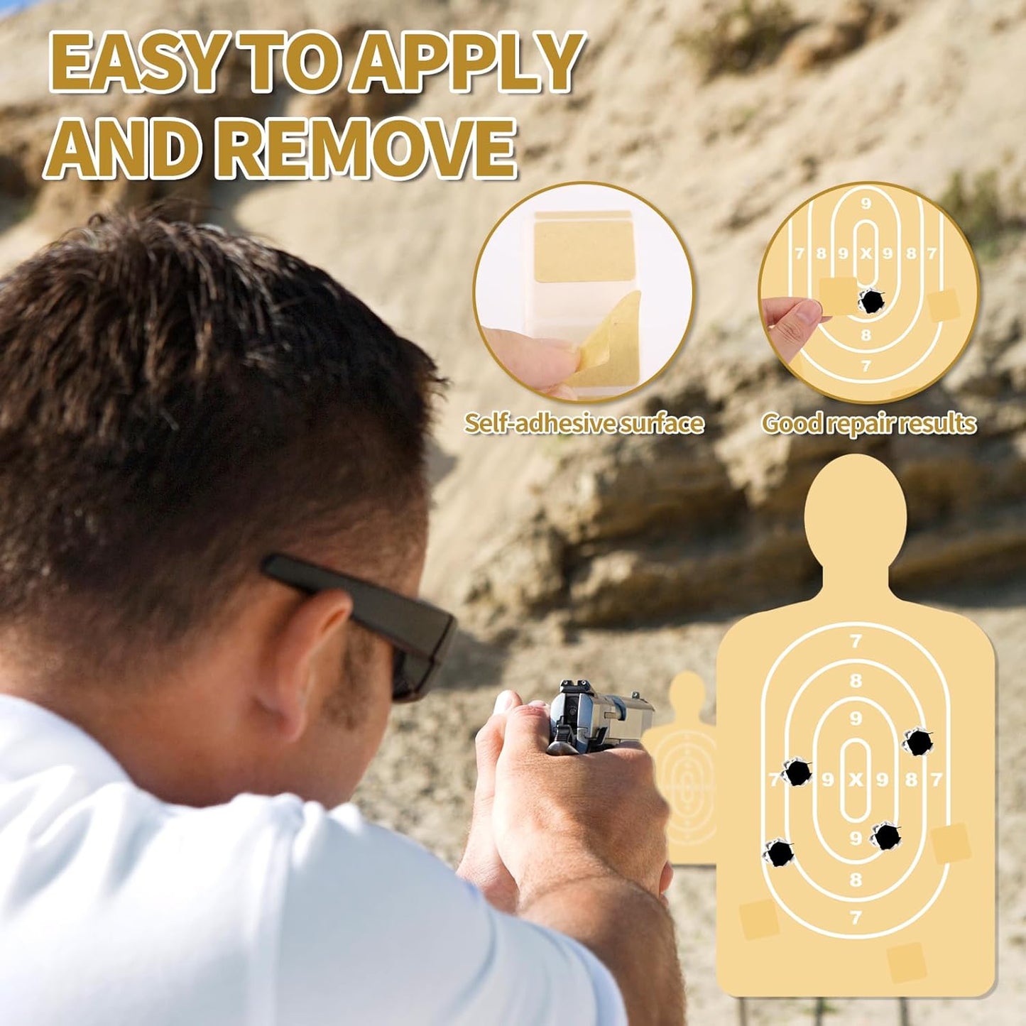 2000pcs/2 Rolls Target Pasters, 1 Inch Self-Adhesive Target Stickers Tape Square Shooting Cardboard Paper Targets Label Marker for Shooting Range Practice