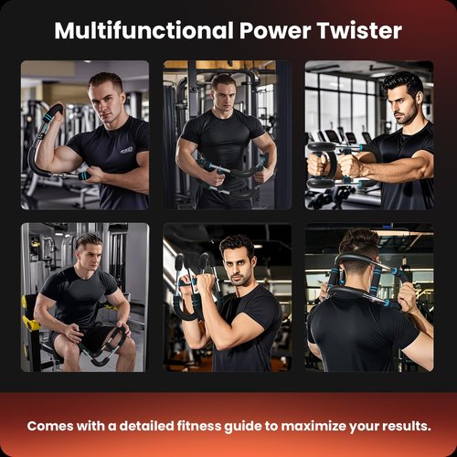 Adjustable Twister Arm Trainer with 4 Springs & Workout Guide, 12 Resistance Levels (40-110 lbs) – Portable Chest & Upper Body Strength Trainer for Men & Women, Home Gym Muscle Builder