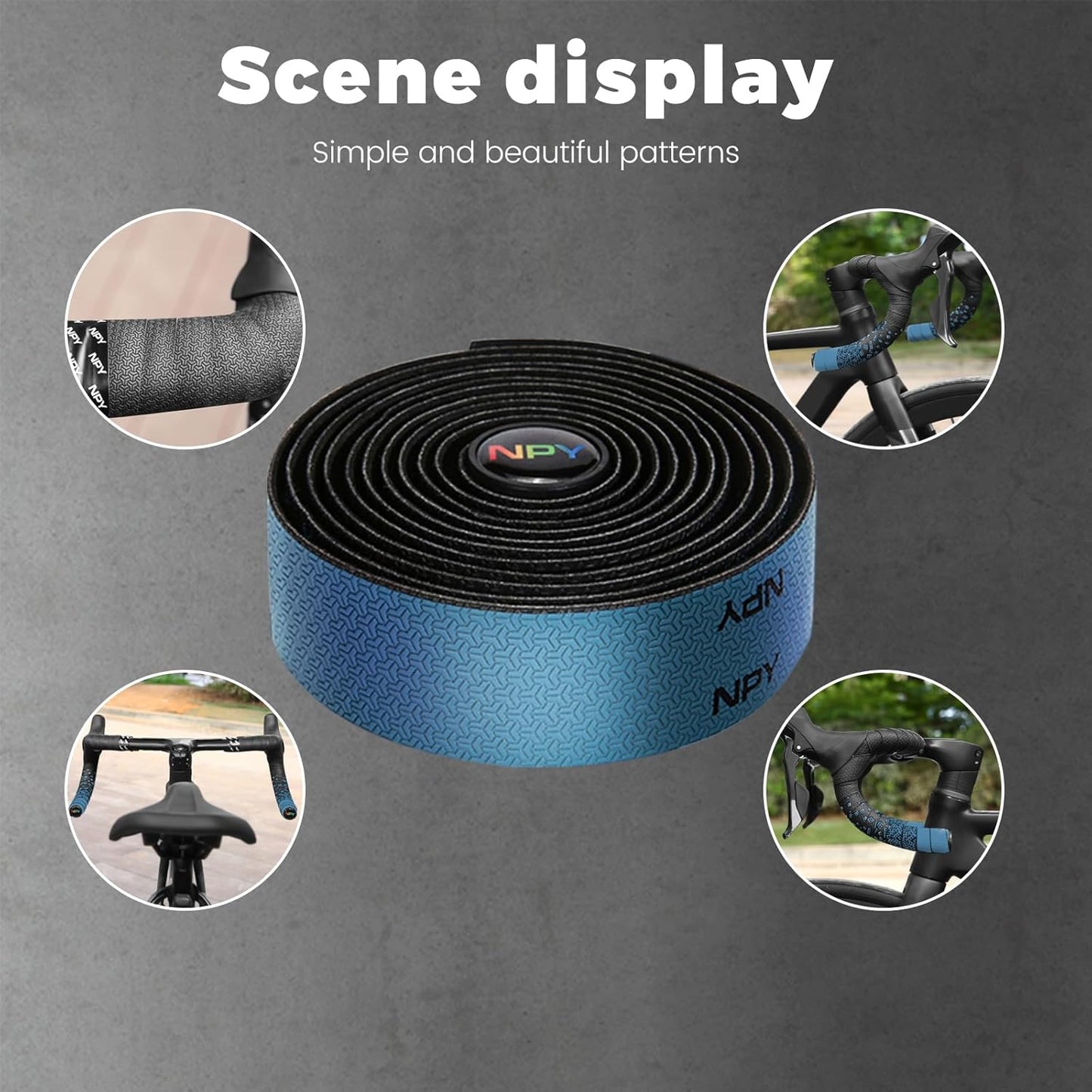 2pcs Bicycle Bar Tape, Bike Handlebar Tape, Road Bicycle Handlebar Tape, Cycling Grip Tape, with 4pcs Handlebar End Plugs, Soft Comfortable, Wear Resistant, Black