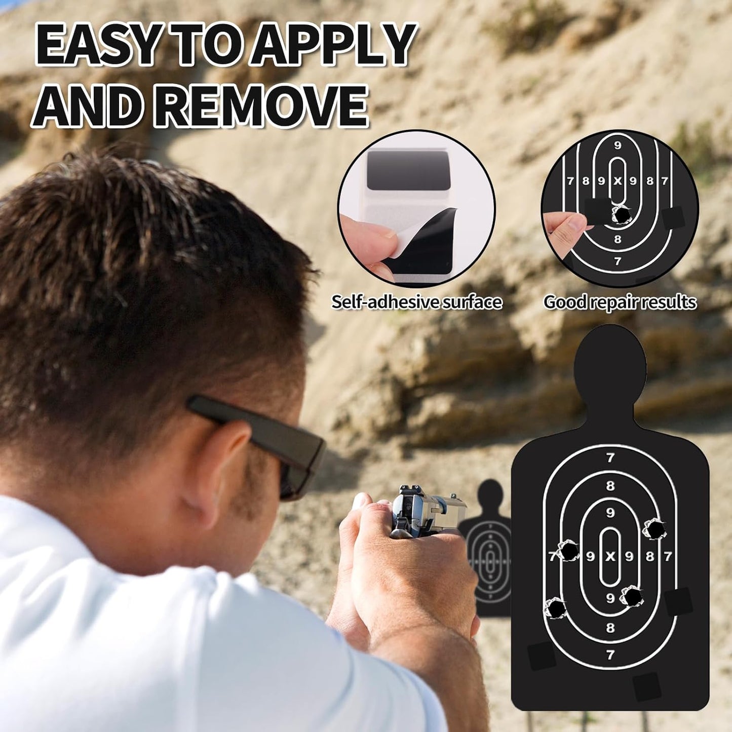 2000pcs/2 Rolls Target Pasters, 1 Inch Self-Adhesive Target Stickers Tape Square Shooting Cardboard Paper Targets Label Marker for Shooting Range Practice