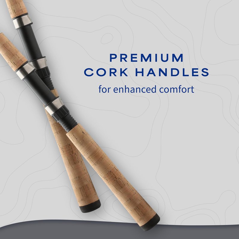 Shakespeare Micro 5'6" Spinning Rod, 2-Piece Fishing Rod, Graphite Composite Blank, Light Rod Power, Comfortable Full Cork Handle
