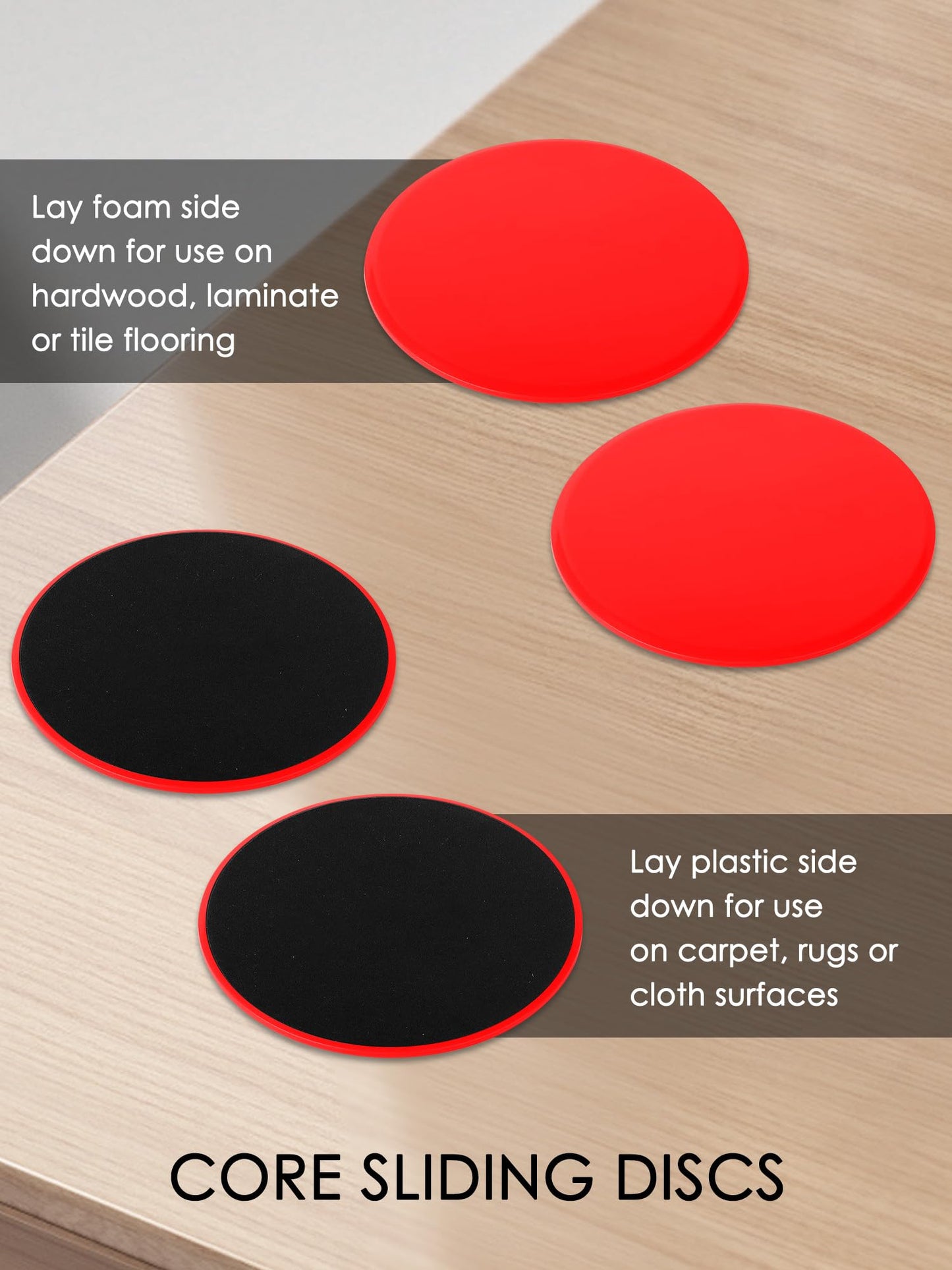 2PCS Dual-Sided Core Sliders, Exercise Gliding Discs – Core Sliders for Smooth and Effective Workouts, Full-Body Training, Fitness Equipment for Home and Gym Use