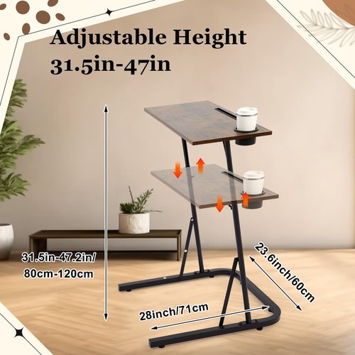 Weysat Adjustable Bike/Treadmill Trainer Fitness Desk for Treadmill, Spinning Cycling Workstation Standing Table, Indoor Cycling Training Standing Table, Indoor Workstation Bike Desk