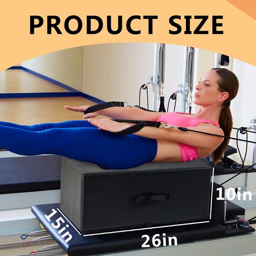 Wintogo Pilates Sitting Box for Reformer , 26 x 15 x 10 inch Professional Pilates Equipment Accessory for Home Gym & Studio, Strength & Balance Training, Stretching Exercises
