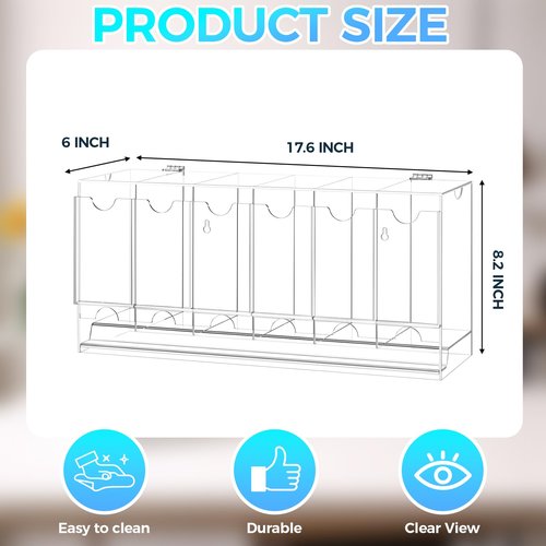 6 Slot Clear Booster Pack Dispenser, Business Card Dispenser, Acrylic UV Protection Card Pack Dispenser & Collector Booster Box Case Compatible With Sports Card Packs & Trading Card Tabletop Display