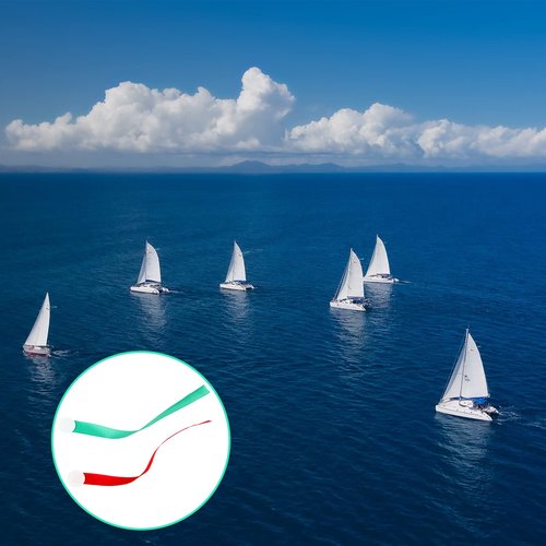 4 Sets Nylon Air Flow Tels Flow Rope with 7 Sheets Adhesive Discs Sailboat Wind Direction Indicators for Sail