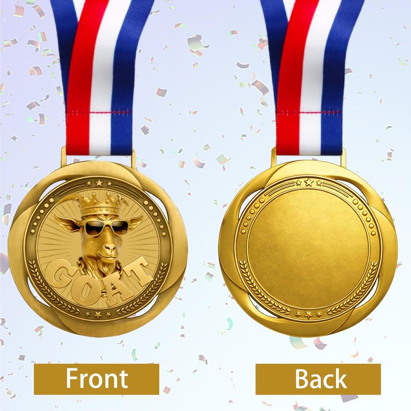 YUJUE Goat Medal + Toilet Seat Last Place Medal – 3.34 Inch Funny Champion & Loser Awards for Sports, Fantasy Football, Parties, Games & Office Competitions
