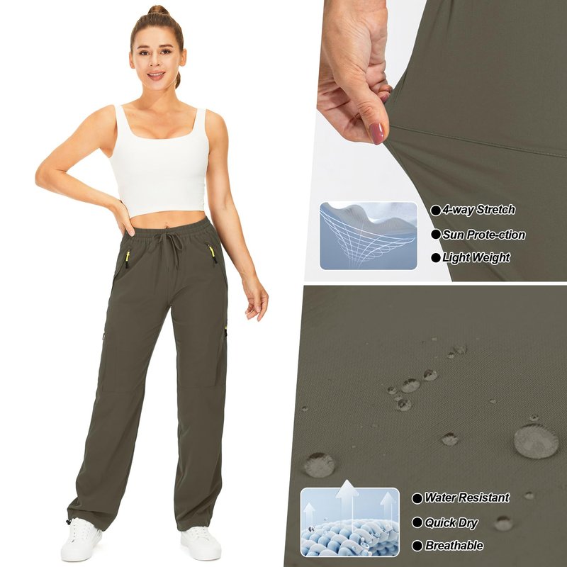 Toomett Women's Hiking Cargo Pants Quick Dry UPF50+ Outdoor Pants for Women Fishing Safari Travel Pants with Pockets,6608, Light Brown,M
