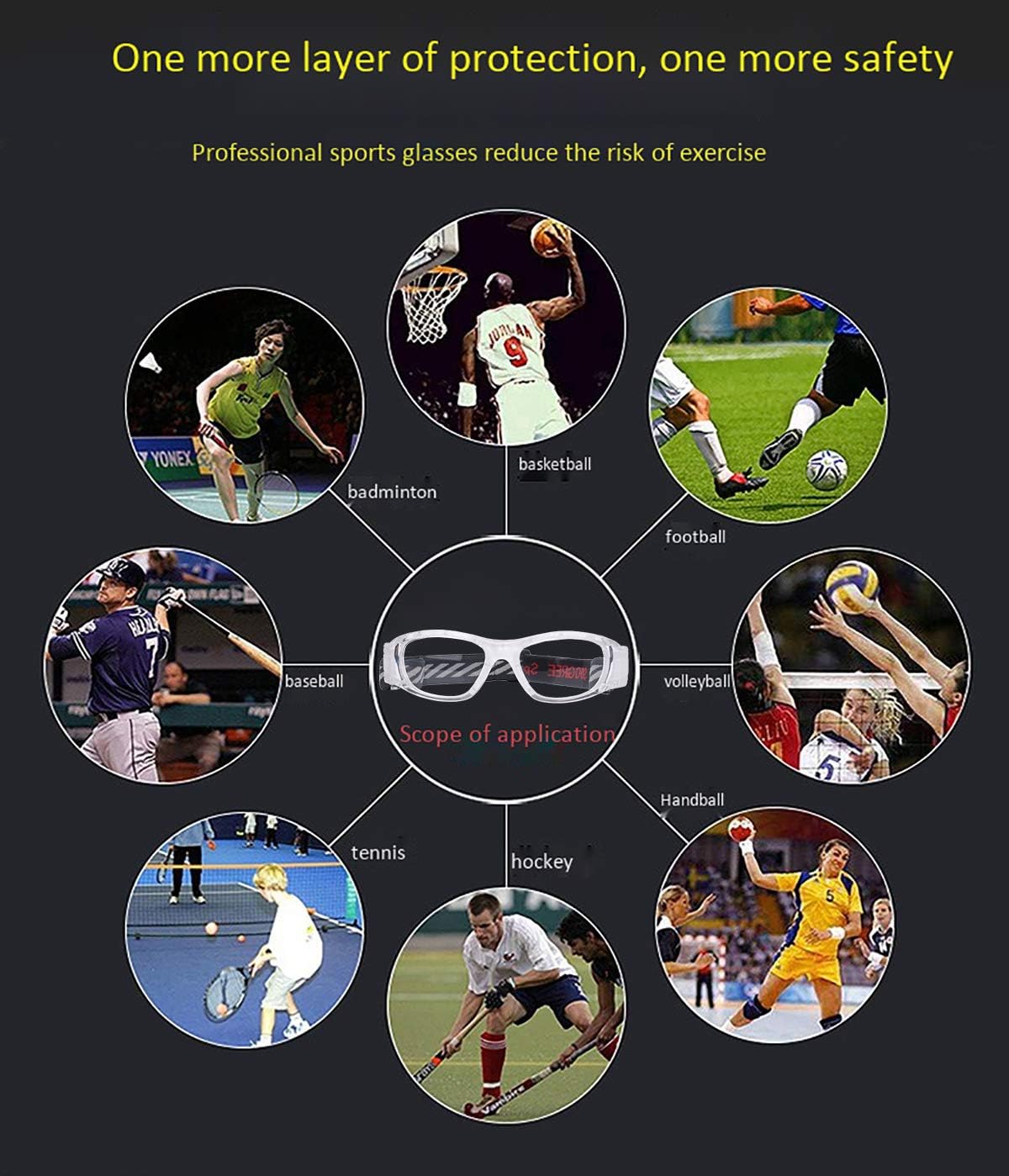 ''N/A'' Kids Sports Glasses Basketball Football Safe Training Goggles Anti Fog 7-12