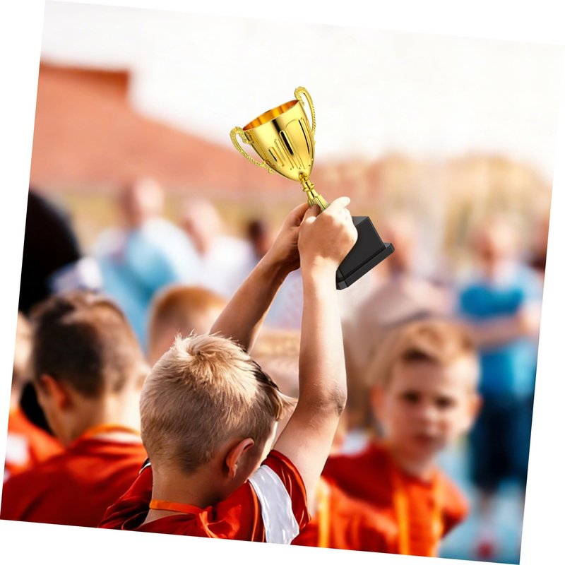 Totority Mini Gold Trophy with Black Square Base 7.5 Inch Award Cup for Classroom Rewards Party Prizes and Sports Recognition