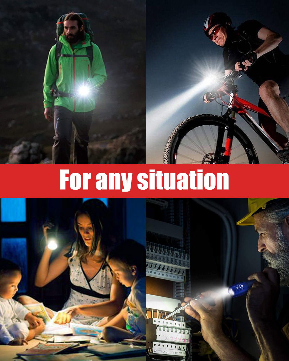 Victoper LED Flashlight 2 Pack Blue, Bright Tactical Torch High Lumens 5 Modes, Waterproof Zoomable Flash Light for Outdoor, Birthday Gifts for Men, Dorm Room Hiking Camping Essentials Gear for Guys